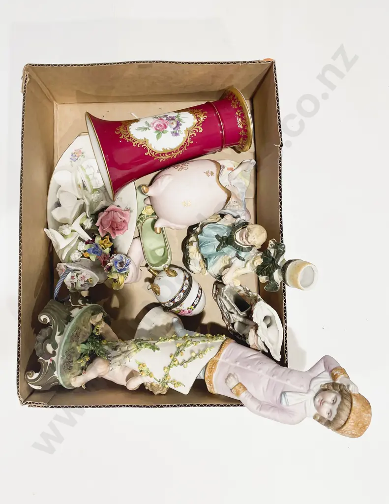 Qty of Assorted Fancy China Floral Ornaments & Figures Image 1++