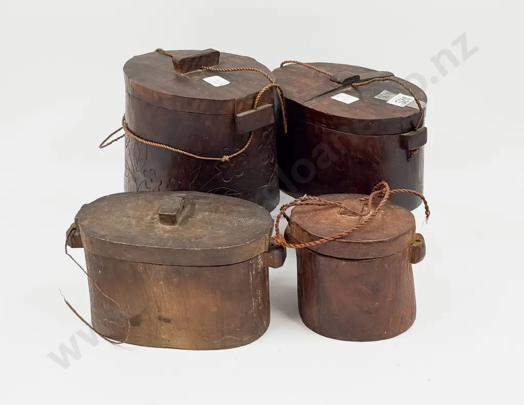 Four Vintage Polynesian Fishing Boxes Image 1++