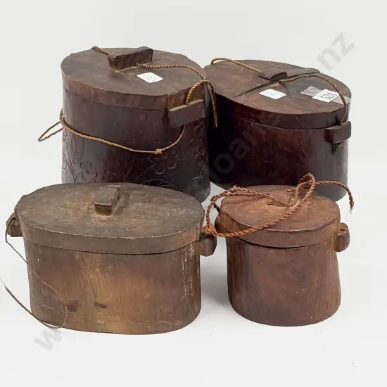 Four Vintage Polynesian Fishing Boxes