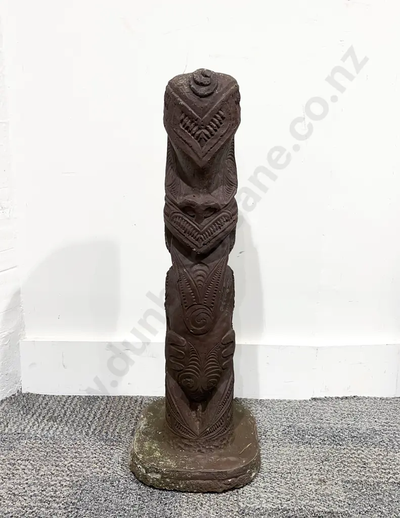Concrete Maori Tekoteko Figure Image 1++