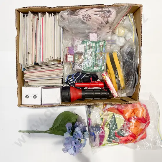 Box Qty of Assorted incl Greeting Cards & Modern Collectables