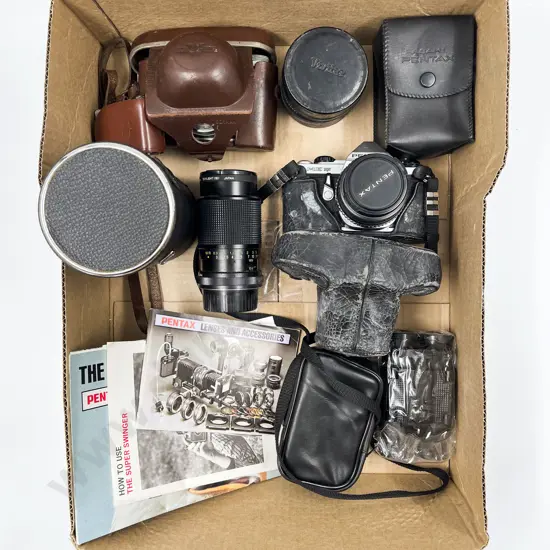 Edixa Vintage Camera together with Vintage Pentax Camera & Assorted Accessories