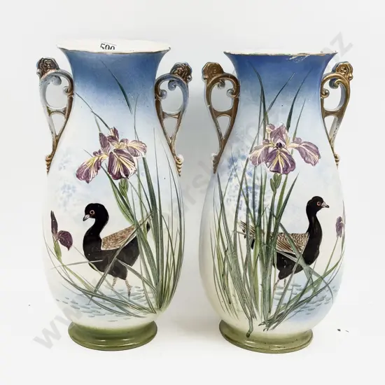 A Pair of Satsuma Mantel Vases