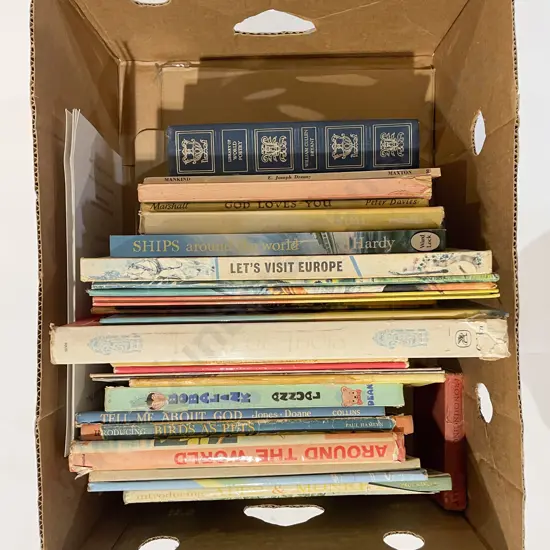 Box of Assorted Vintage Childrens Books etc