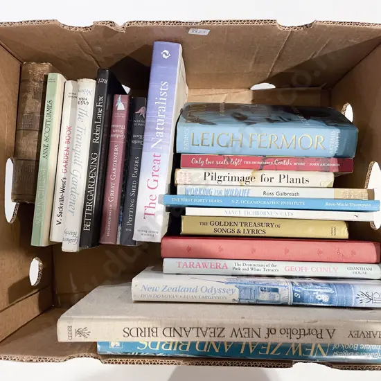 Box of Assorted Books incl NZ Bird & Gardening Reference