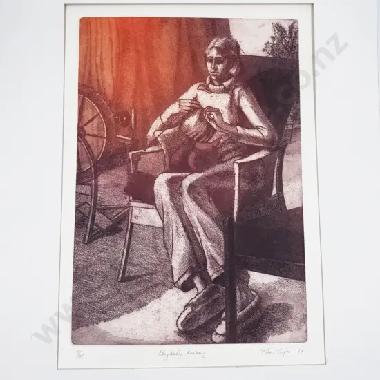 Joan Taylor - "Elizabeth Knitting" - Ltd Ed Print