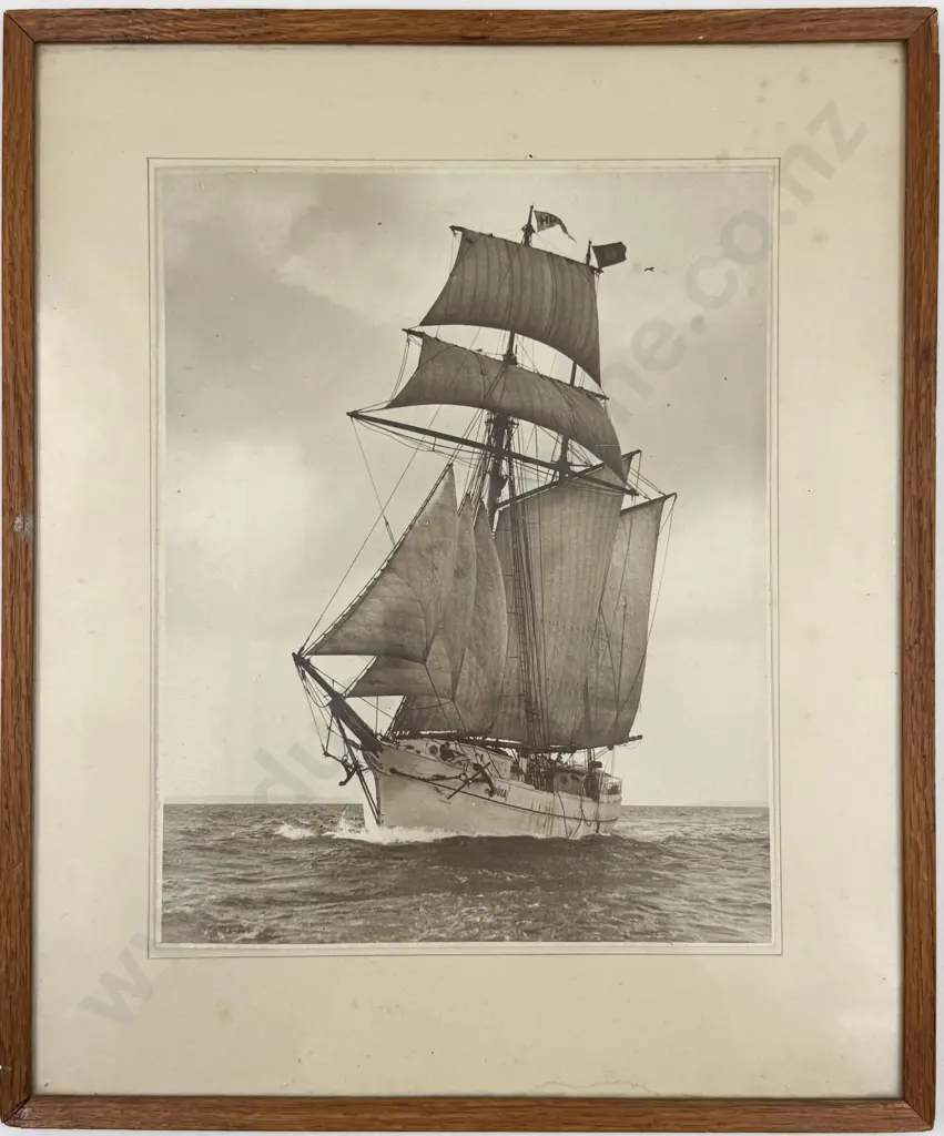 Nautical Photograph of The Huia together with Loose Historical Print Image 1++