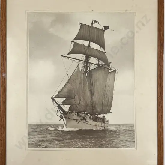 Nautical Photograph of The Huia together with Loose Historical Print