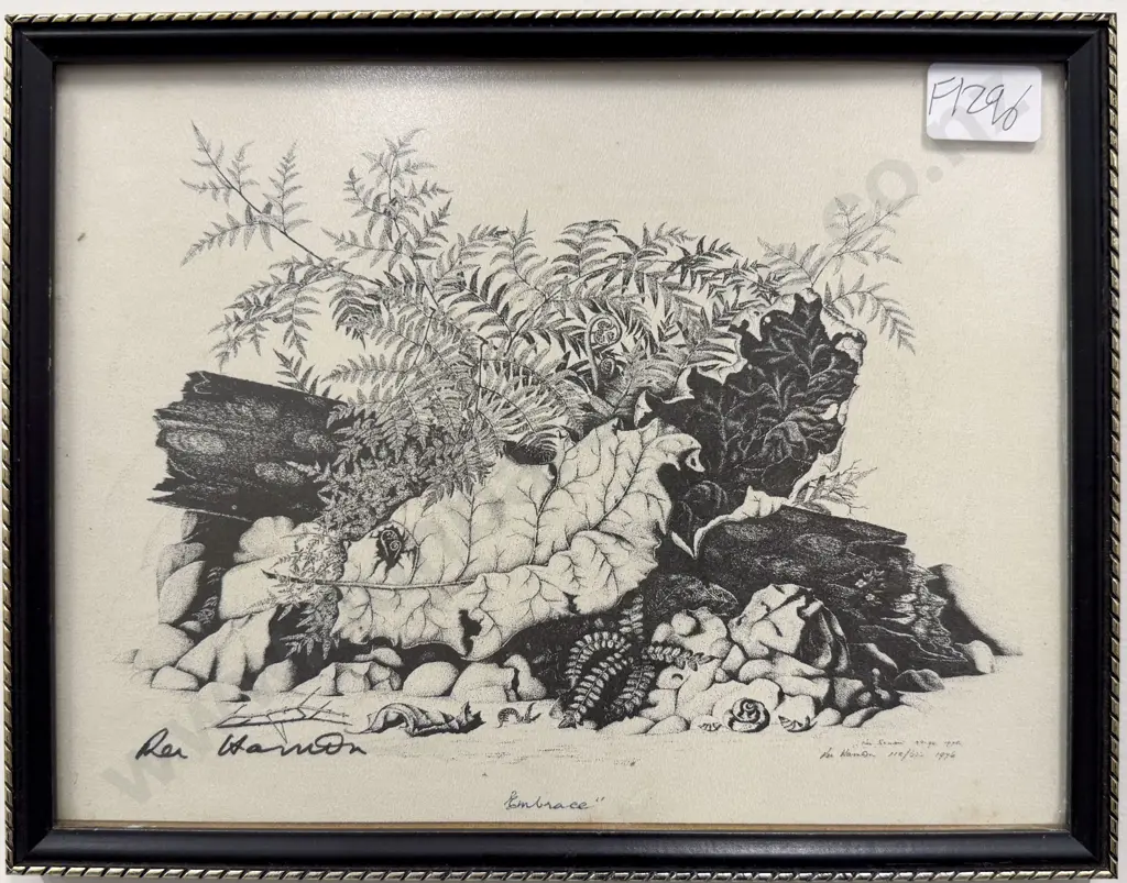 Two Small Framed Rei Hamon Reproduction Prints Image 1++
