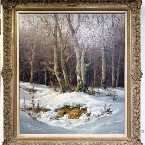 Hans Wagner - "Winterwald" - Oil on Canvas