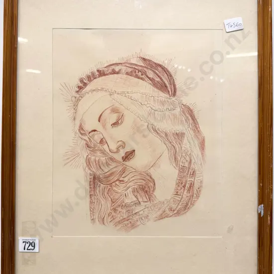 Unsigned - Portrait of Mary - Coloured Pencil on Paper