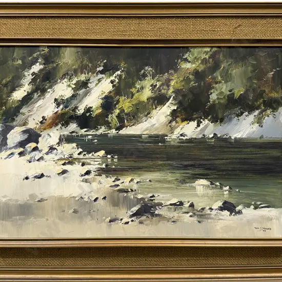 Peter J. Wallers - "The Rangatiki River" - Oil on Board