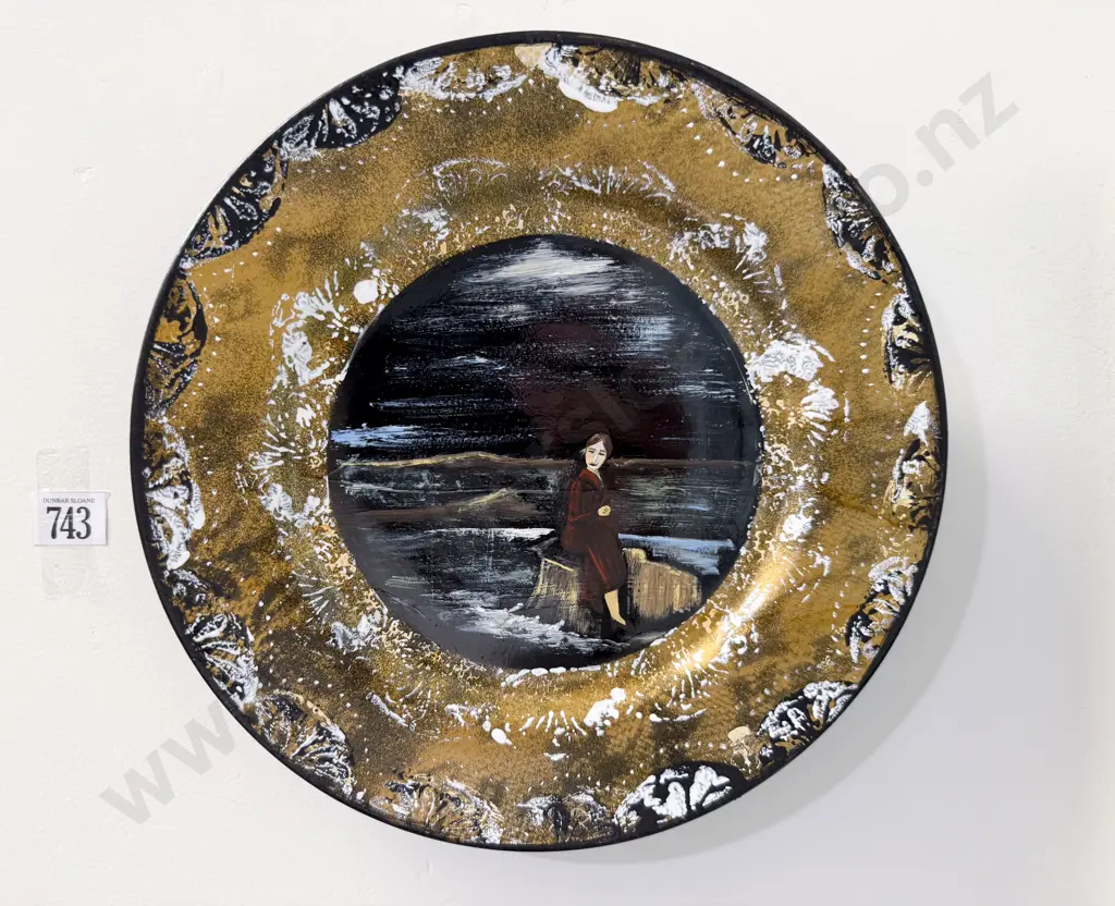 M. J. Campbell - "Nana II" - Painted Ceramic Plate Image 1++