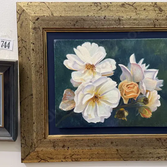 Ian Hamlin - Floral Still Life - Oil on Board together with Small Mary Archibald Oil