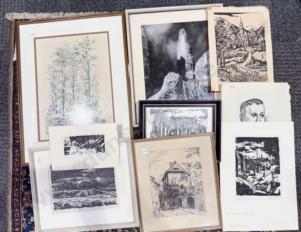 Qty of Assorted Loose & Framed Works Image 1++