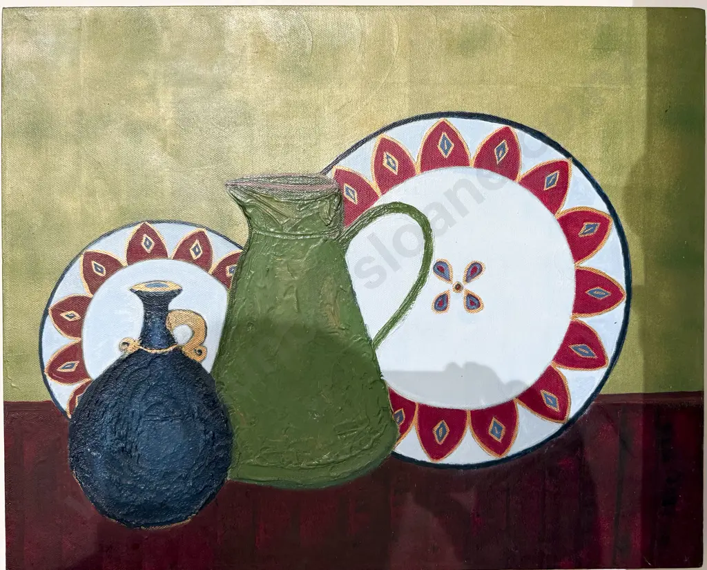 Signed Dawson - Kiwifruit - Acrylic on Canvas together with Other Still Life Canvas Work Image 1++