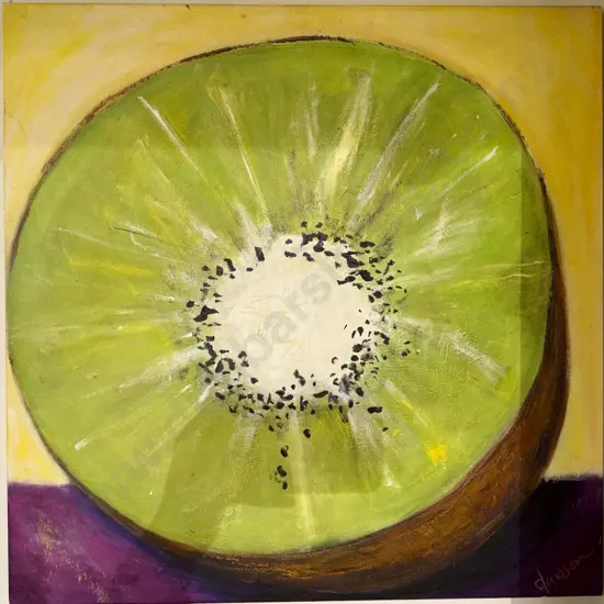 Signed Dawson - Kiwifruit - Acrylic on Canvas together with Other Still Life Canvas Work