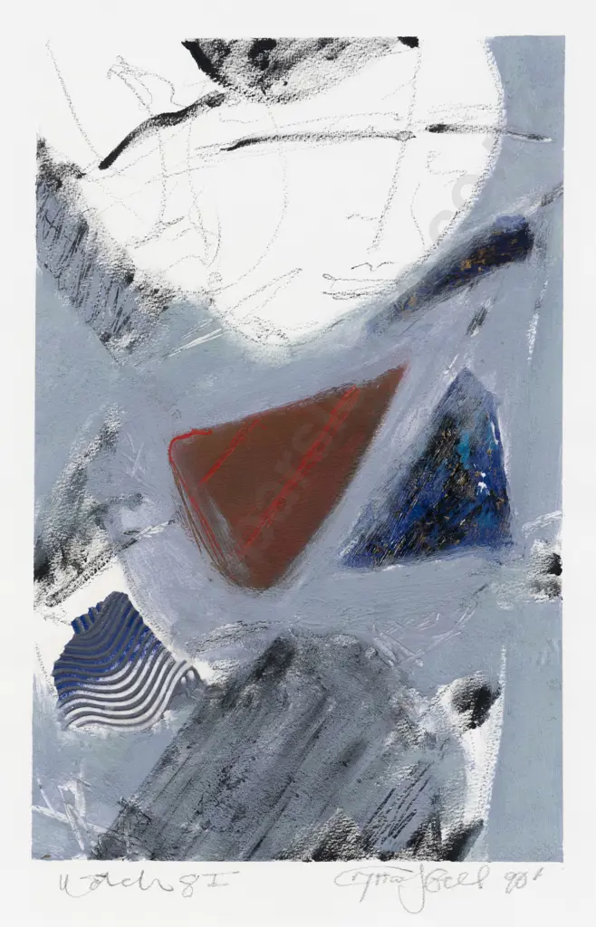 Indistinctly Signed - Watch 8 & Watch 8I - Pair of Mixed Media on Paper Artworks Image 1++
