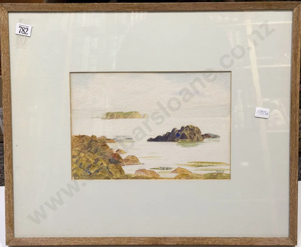 A. Percival Potter - Coastal Scene - Watercolour together with Print Image 1++