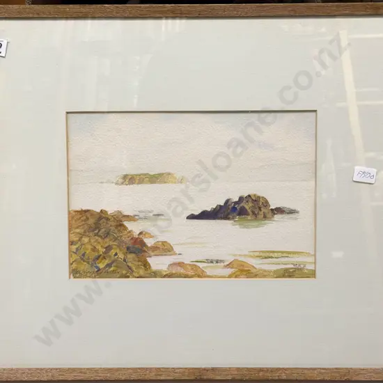 A. Percival Potter - Coastal Scene - Watercolour together with Print