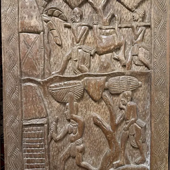 Carved African Story Board Panel