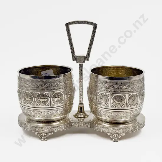 S/P Rondels of Zodiac Emblems Wine Cruet