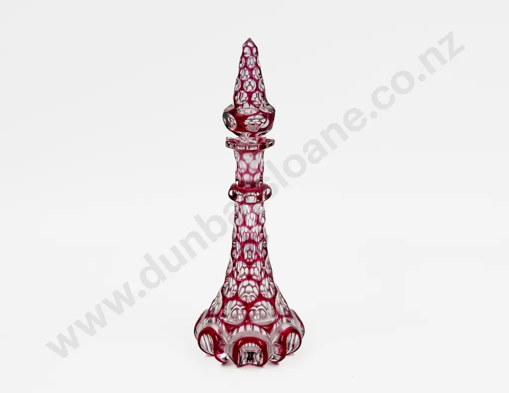 Vict Ruby Flashed Tower Scent Bottle Image 1++
