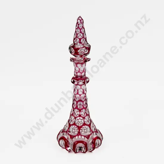 Vict Ruby Flashed Tower Scent Bottle