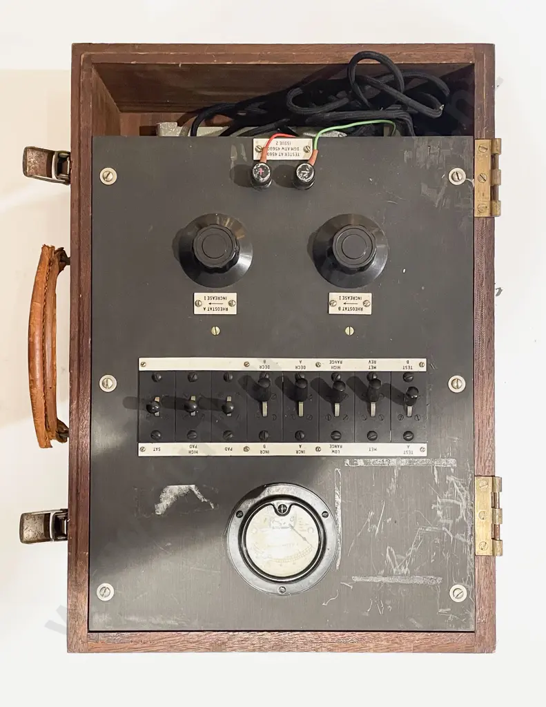 Vintage Mahogany Cased Volt Meter Image 1++