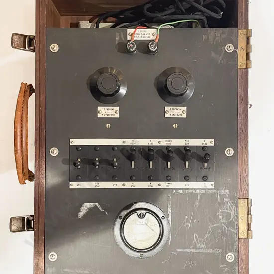 Vintage Mahogany Cased Volt Meter