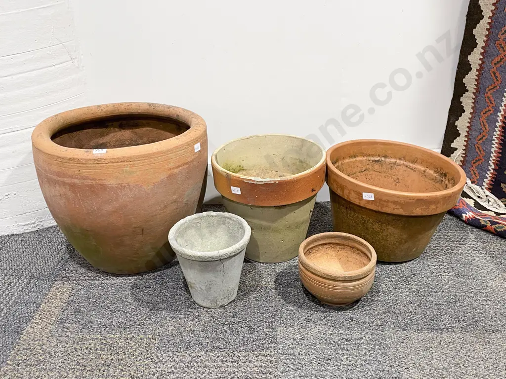 Four Assorted Terracotta Garden Pots & Other Image 1++