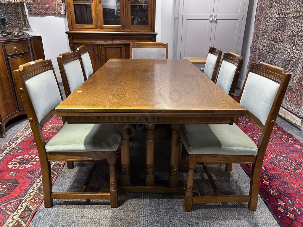 Oak Extension Dining with Eight Chairs Image 1++