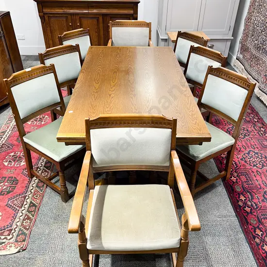 Oak Extension Dining with Eight Chairs