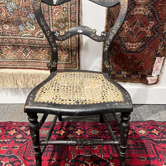 C19th Ebonised MOP & Gilt Decorative Chair