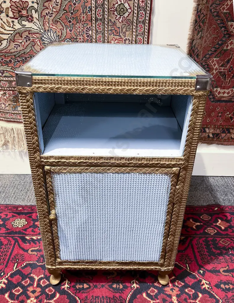 Vintage Lloyd Loom Bedside Cabinet Image 1++