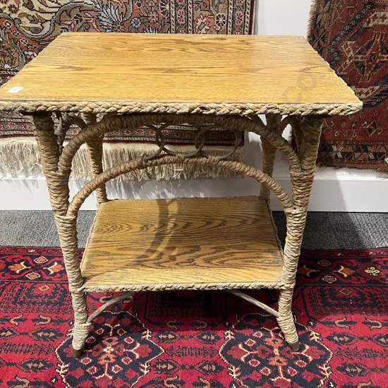 Oak Two Tier Side Table