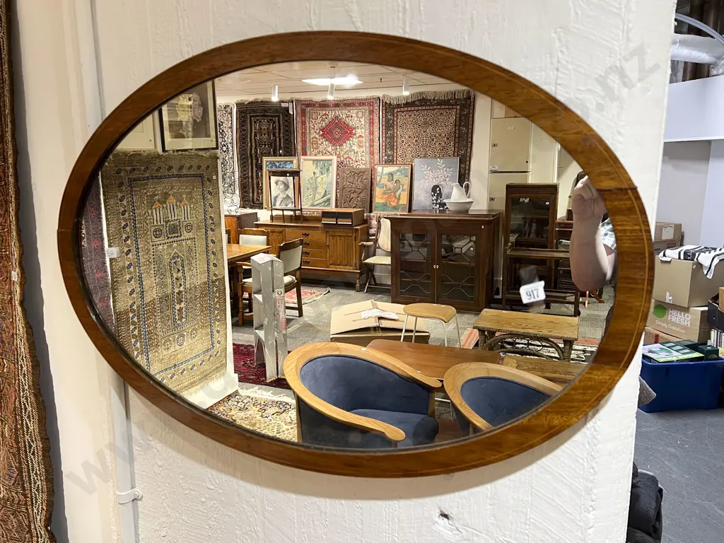 Sheraton Revival Oval Wall Mirror Image 1++