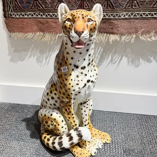 Large Italian Ceramic Cheetah