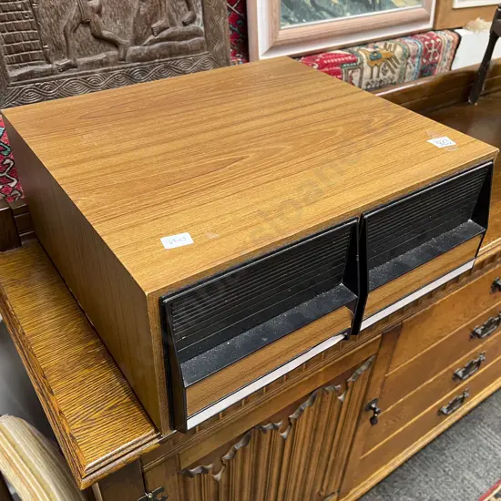 Vintage Two Drawer Cassette Tape Storage