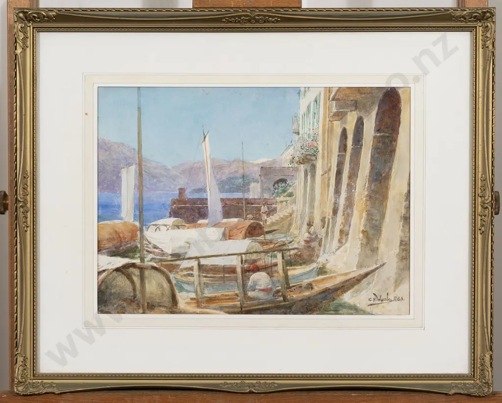 Charles Nathaniel Worsley - The Boat Harbour - Tremezzo - Italy Image 1++