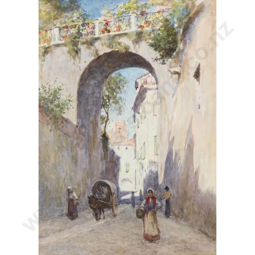 Charles Nathaniel Worsley - A Street in Brescia - Italy Image 1++