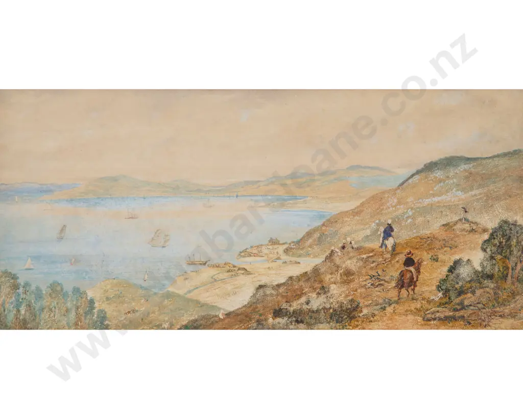 Attributed Samuel Charles Brees - Town of Wellington - Port Nicholson - from Kai-Warra-warra Hill Image 1++