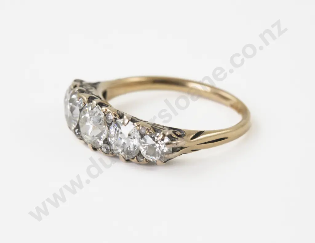 Victorian 18ct Five Stone Diamond Ring Image 1++
