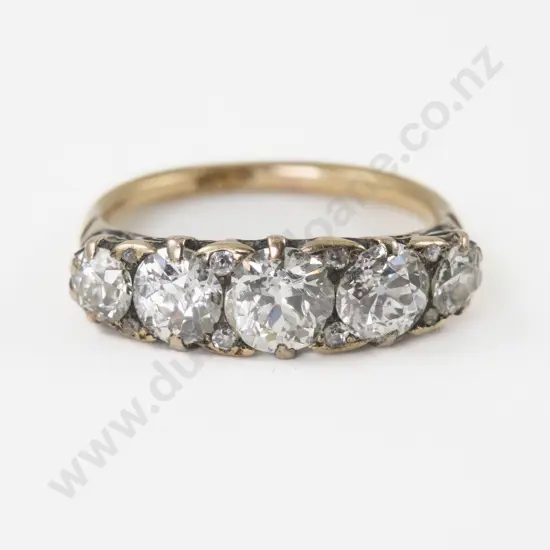 Victorian 18ct Five Stone Diamond Ring