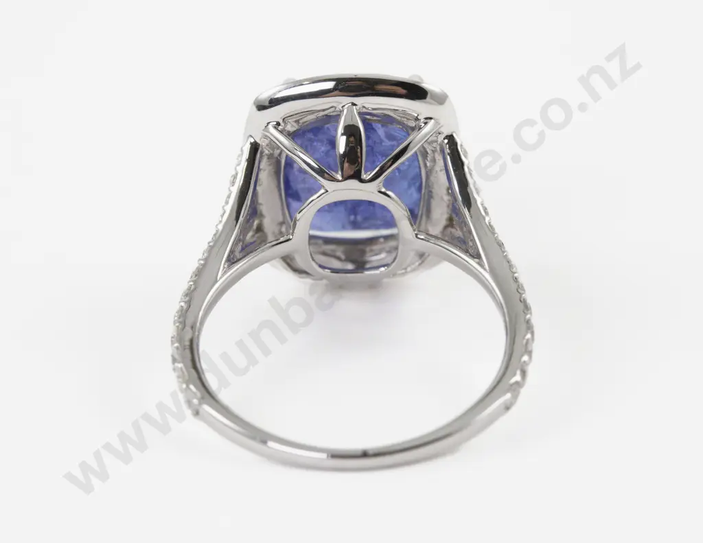 14ct White Gold 73Stone Tanzanite and Diamond Cluster Ring Image 1++