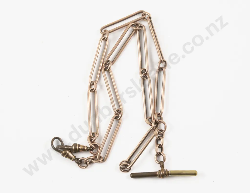 Victorian 9ct Rose Gold Fancy Link Albert Chan Image 1++