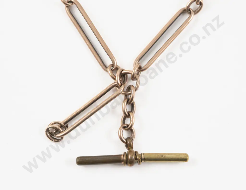Victorian 9ct Rose Gold Fancy Link Albert Chan Image 1++