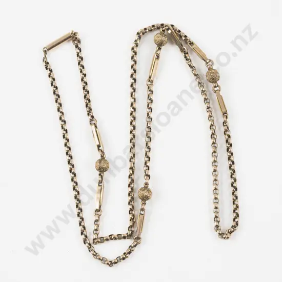 Victorian 15ct Gold Fancy Link Neck Chain