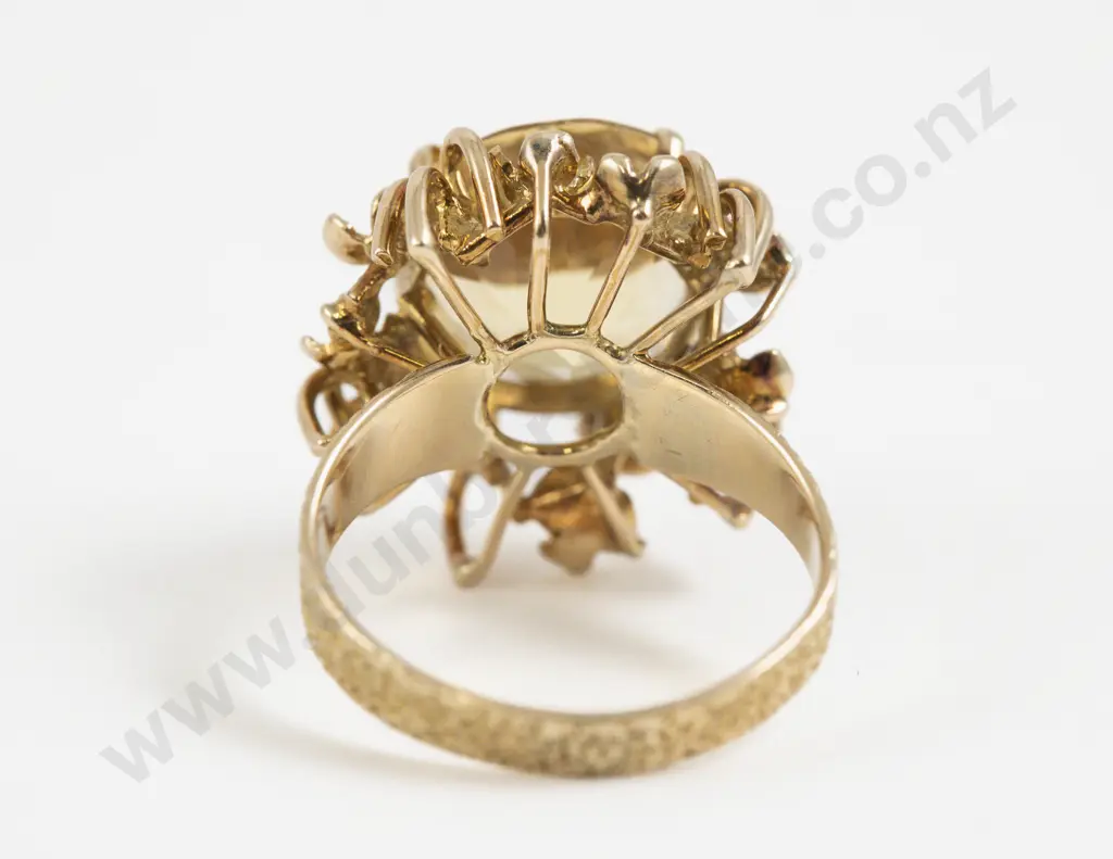 14ct Single Stone Citrine Dress Ring Image 1++