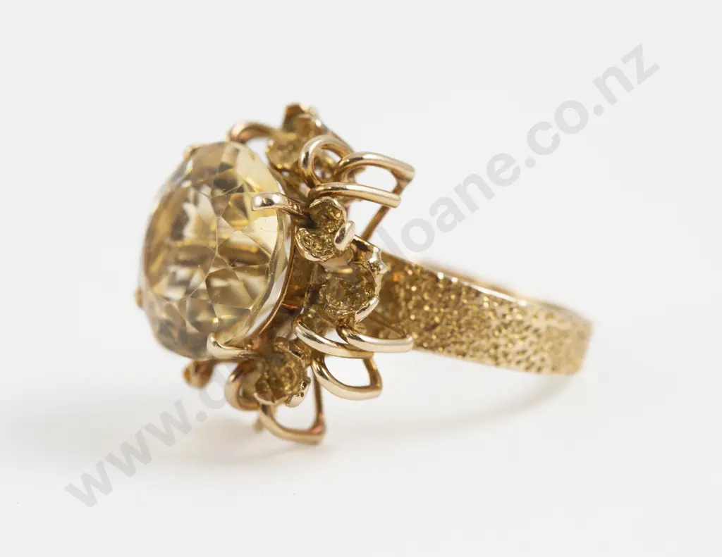 14ct Single Stone Citrine Dress Ring Image 1++